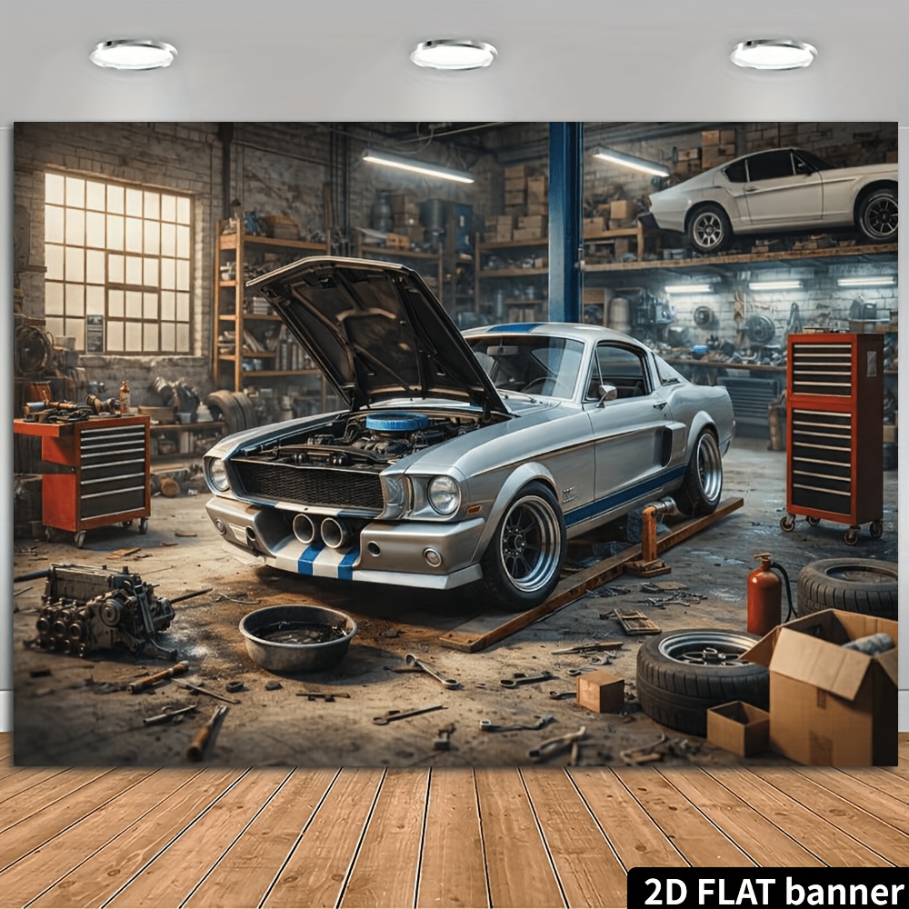 Tela de fondo con diseño de ta - Auto Repair Shop Background reseña y precio