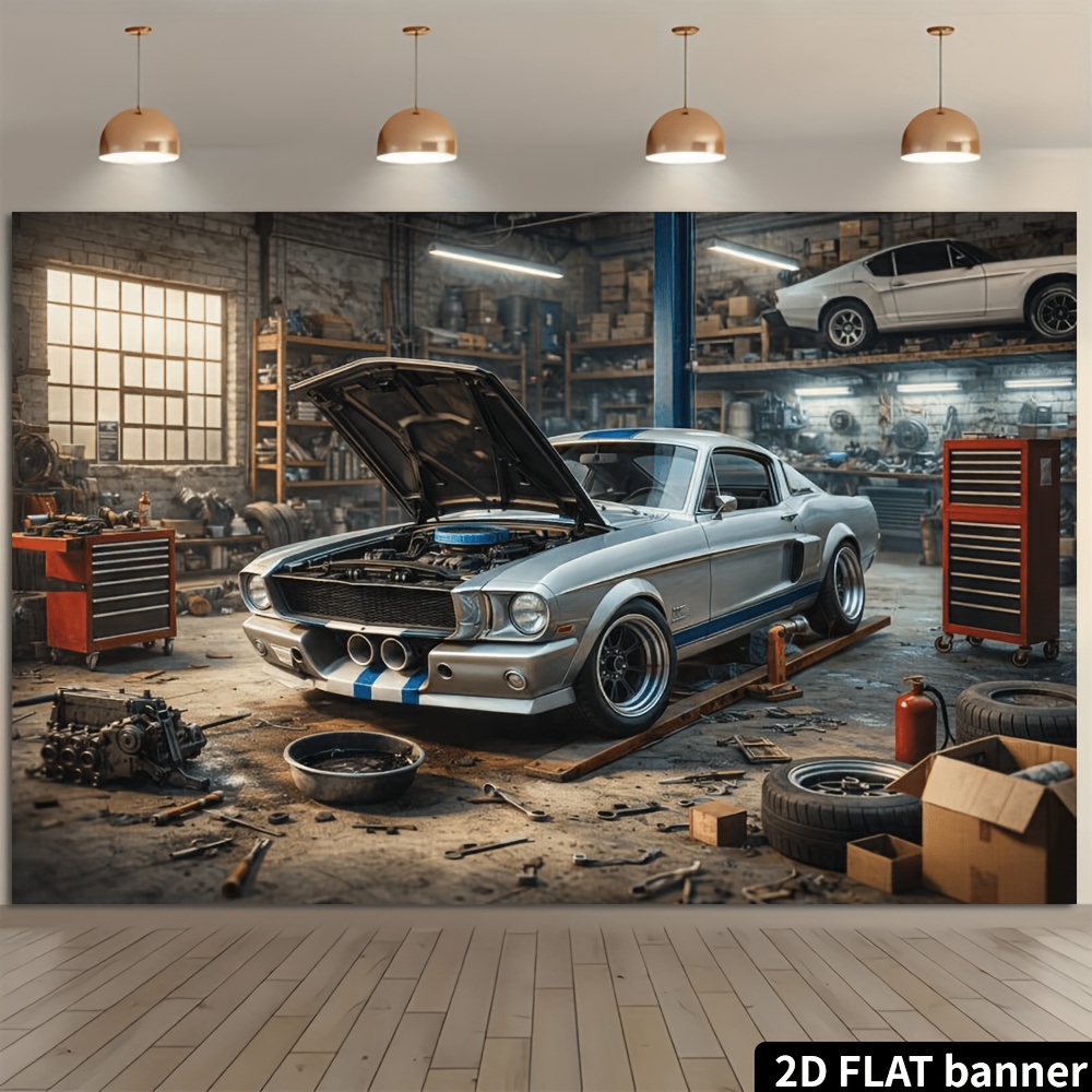 Tela de fondo con diseño de ta - Auto Repair Shop Background reseña y precio