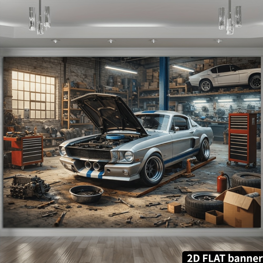 Tela de fondo con diseño de ta - Auto Repair Shop Background reseña y precio
