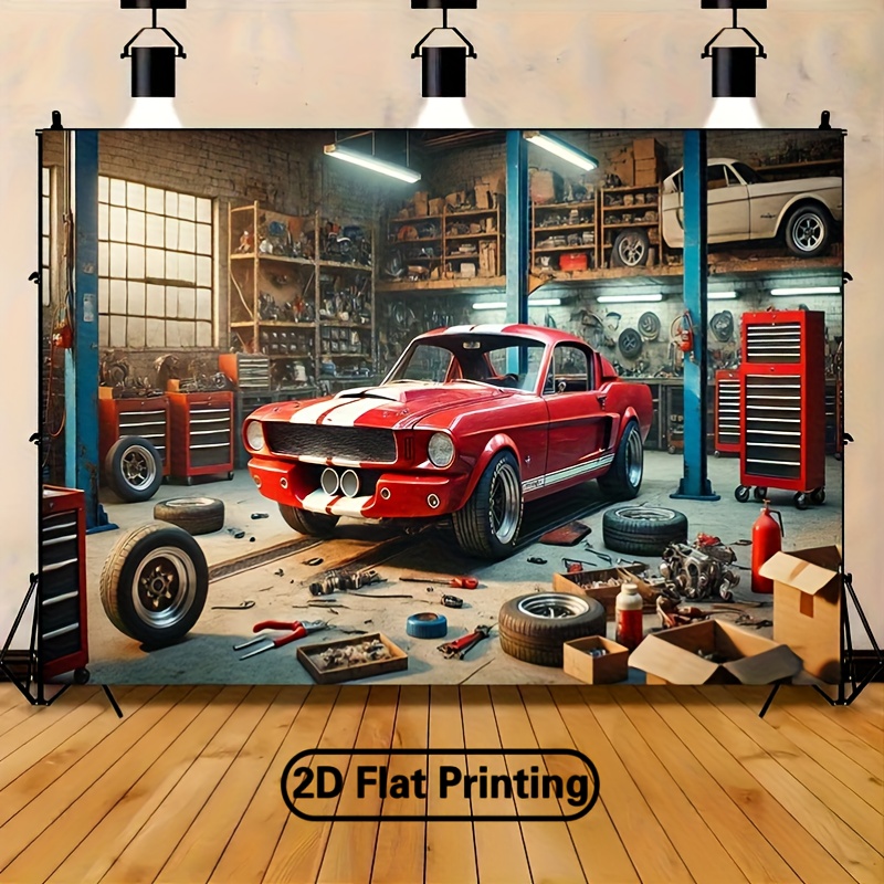 Tapiz Decorativo con Diseño de - Auto Repair Shop Background reseña y precio