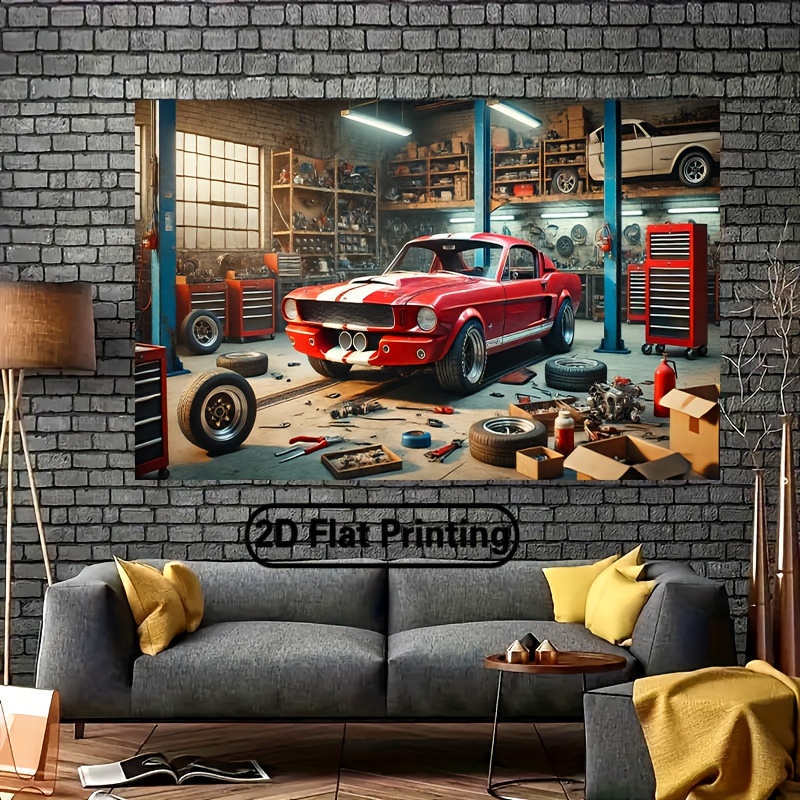 Tapiz Decorativo con Diseño de - Auto Repair Shop Background reseña y precio