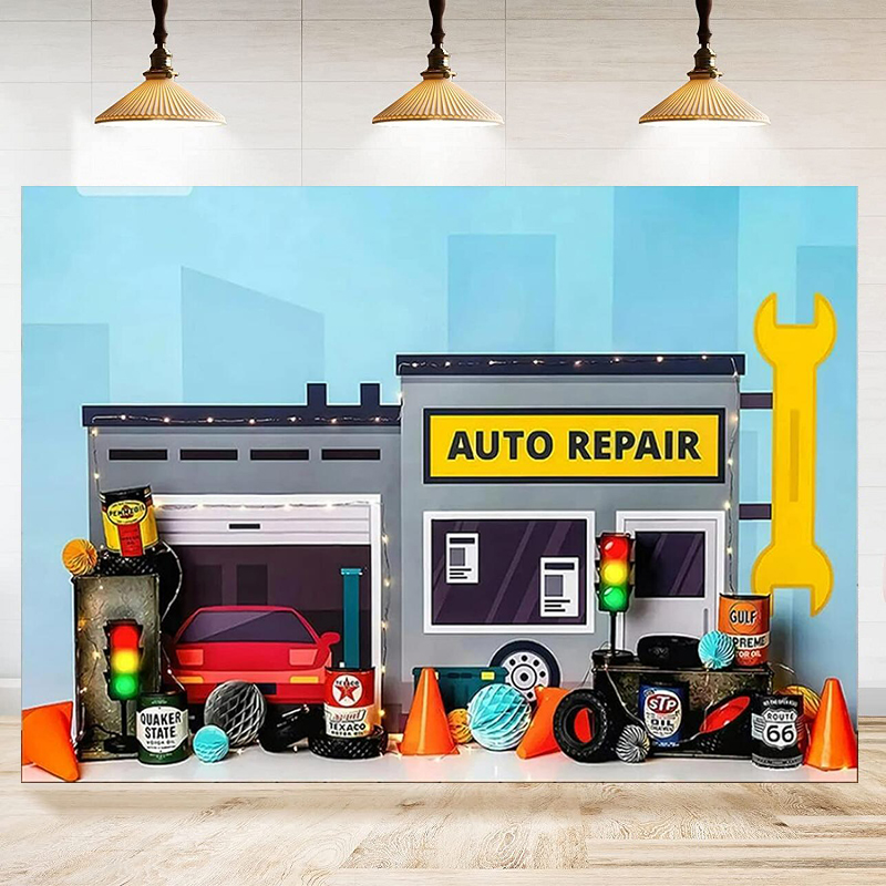 Fondo de fotografía para talle - Auto Repair Shop Background reseña y precio